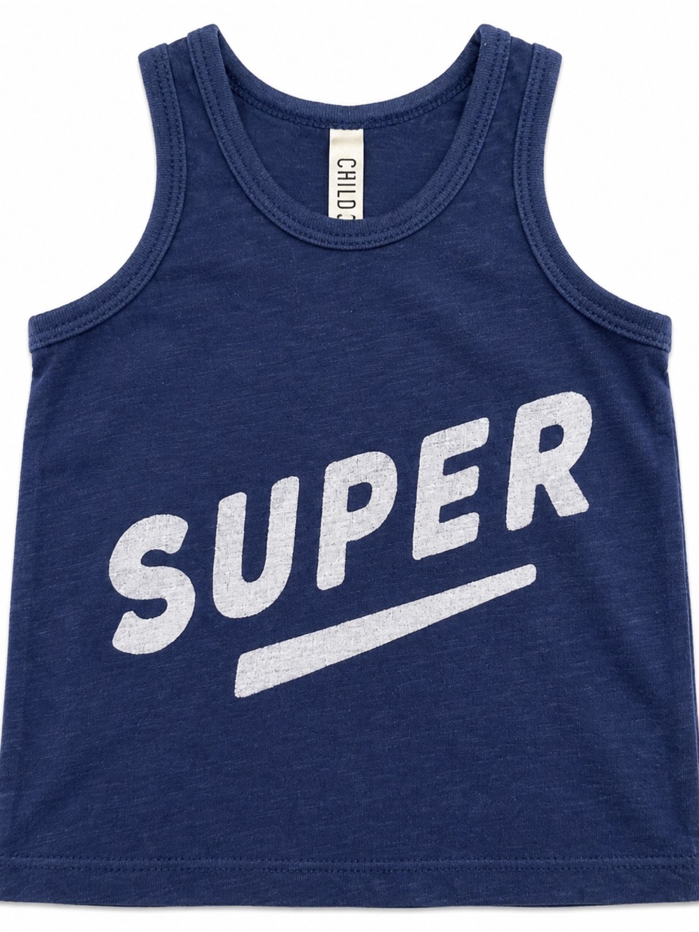 Childhoods Super Graphic Tank Top 3T USA Made Blue Cotton GUC